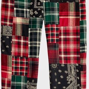 Polo by Ralph Lauren Red and Green Patchwork Joggers.